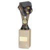 Picture of Pewter|gold Plastic Wembley Figure On Cream Marble Trophy (1in Cen) - 10in