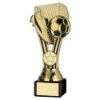 Picture of Gold|black Plastic Wembley Figure On Black Marble Trophy (1in Cen) - 7.25in