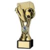 Picture of Gold|black Plastic Wembley Figure On Black Marble Trophy (1in Cen) - 7.25in