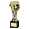 Picture of Gold|black Plastic Wembley Figure On Black Marble Trophy (1in Cen) - 8in