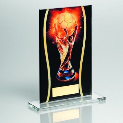 Picture of Clear Glass Rectangle With Printed Football With Plate (5mm Thick)