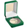 Picture of Green Velvet Box And 50mm Tennis Medal Trophy Matt Silver|gold - 3.5in