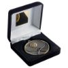 Picture of Black Velvet Box And 60mm Medal Tennis Trophy Antique Gold - 4in