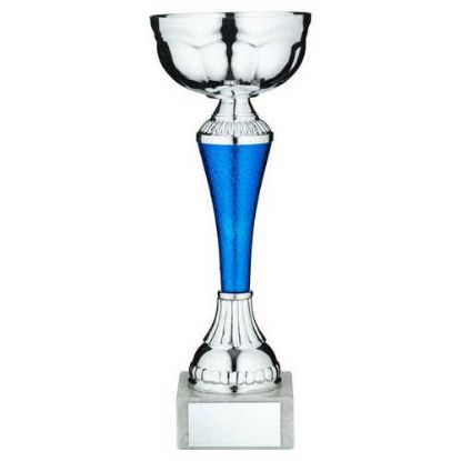 Picture of Silver~blue Snakeskin Trophy Cup With Plate