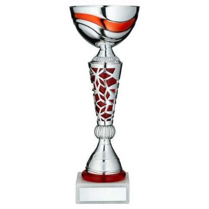 Picture of Silver~red Trophy Cup With Plate