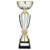 Picture of Gold|matt Silver 3 Stripe Trophy Cup With Plate (2in Centre) - 13.75in