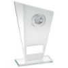 Picture of White|silver Printed Glass Plaque With Shooting Insert And Plate - 7.25in