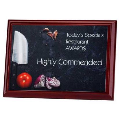 Picture of Rosewood Plaque With White Sublimation Front (Landscape) - 5 X 7in