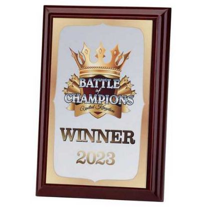 Picture of Rosewood Plaque With White Sublimation Front (Portrait) - 4 X 6in