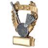 Picture of Brz|pew|gold Badminton 3 Star Wreath Award With Plate - 6.25in