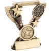 Picture of Brz|gold Badminton Mini Cup With Plate (1in Centre) - 3.75in