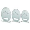 Picture of White|silver Printed Glass Oval With Badminton Insert And Plate - 7.25in