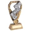 Picture of Brz|pew|gold Dominoes On Diamond With Plate (1in Centre) - 6in