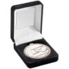 Picture of Black Velvet Box And 50mm Swimming Medal Trophy Silver - 3.5in