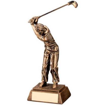 Picture of Brz~gold Resin Male Back Swing Golf With Plate