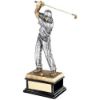 Picture of Brz|pew Back Swing Golfer On Black Base With Plate - 14in