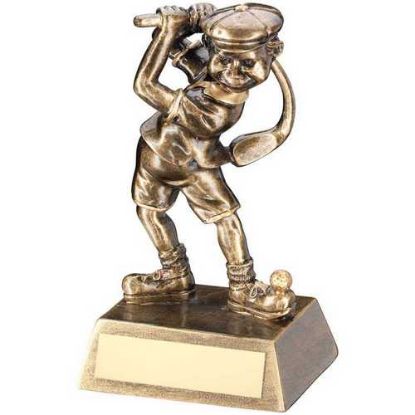 Picture of Brz~gold Male Comic Golf Figure With Plate