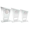 Picture of White|silver Printed Glass Plaque With Golf Insert With Plate - 6.5in