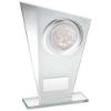 Picture of White|silver Printed Glass Plaque With Golf Insert With Plate - 6.5in