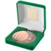 Picture of Green Velvet Box And 70mm Golf Medal Trophy Matt Silver|bronze - 4in