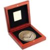 Picture of Rosewood Box And 70mm Medallion Golf Trophy Antique Gold Nearest The Pin - 4.5in