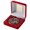 Picture of Red Velvet Box And 60mm Medal Golf Trophy Bronze - 4in
