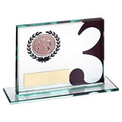 Picture of Jade Glass Plaque With Multi Athletics Insert And Plate Bronze 3rd - 3.25 X 4in