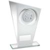 Picture of White|silver Printed Glass Plaque With Multi Athletics Insert And Plate - 6.5in