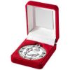Picture of Red Velvet Box And 50mm Medal Running Trophy Silver - 3.5in