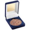 Picture of Blue Velvet Medal Box And 50mm Medal Multi Athletics Trophy Bronze - 3.5in