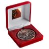 Picture of Red Velvet Box And 60mm Medal Athletics Trophy Bronze - 4in