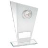 Picture of White|silver Printed Glass Plaque With Squash Insert With Plate - 8in