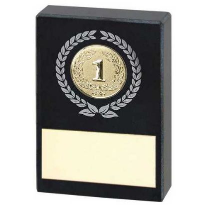 Picture of Black Marble With Silver~gold Wreath And Plate (1in Centre)