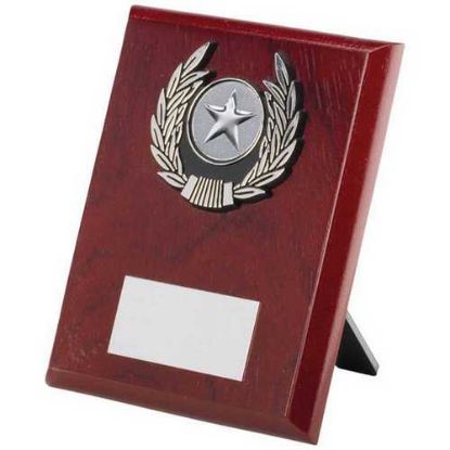 Picture of Rosewood Plaque And Silver Trim Assembled Trophy (1in Centre)