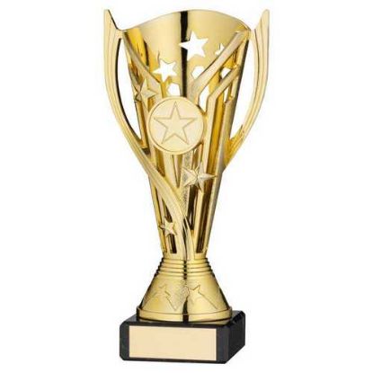 Picture of Gold Plastic Flash Cup On Black Marble Assembled Trophy (1" Cen) - 6.75in