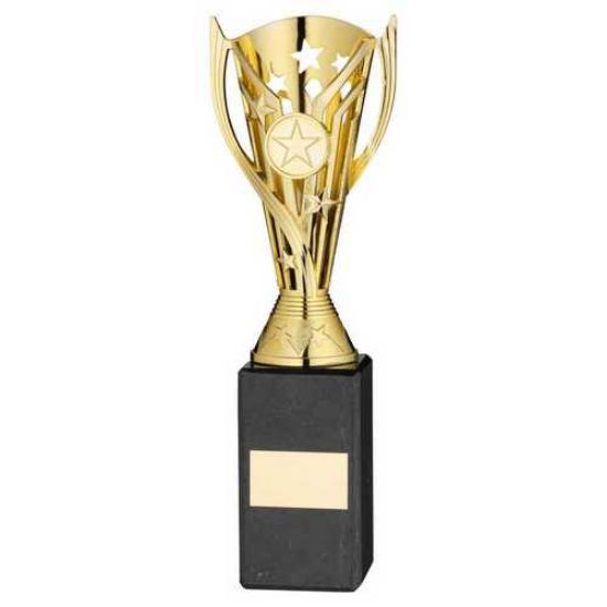 Trophy Distributors - Gold Plastic Flash Cup On Black Marble Assembled ...