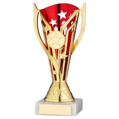 Picture of Gold~red Plastic Flash Cup Assembled On Marble (1in Cen)
