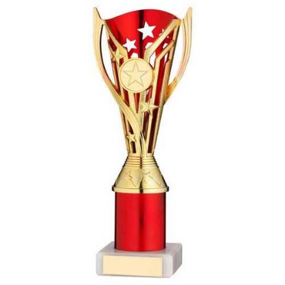 Picture of Gold~red Plastic Flash Cup Assembled On Marble With Tube (1in Cen)