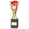 Picture of Gold|red Plastic Flash Cup On Black Marble Assembled Trophy (1" Cen) - 9in