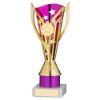 Picture of Gold|purple Plastic Flash Cup Assembled On Marble With Tube (1in Cen) - 8in