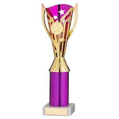 Picture of Gold|purple Plastic Flash Cup Assembled On Marble With Tube (1in Cen) - 10in