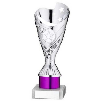 Picture of Silver|purple Plastic Sabre Cup Assembled On Marble (1in Cen) - 8in