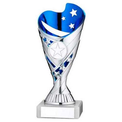 Picture of Silver~blue Plastic Sabre Cup Assembled On Marble (1in Cen)