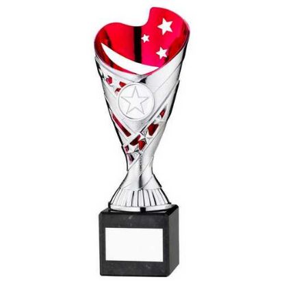 Picture of Silver~pink Plastic Sabre Cup On Blk Marble Assembled Trophy (1" Cen)