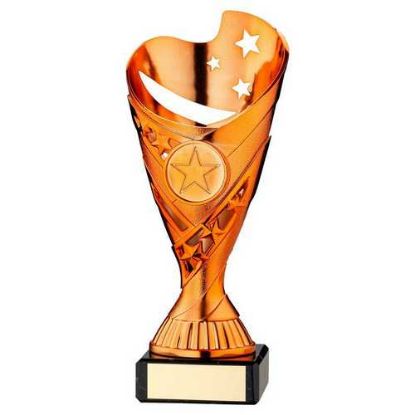 Picture of Copper Plastic Sabre Cup On Black Marble Assembled Trophy (1" Cen) - 6.75in
