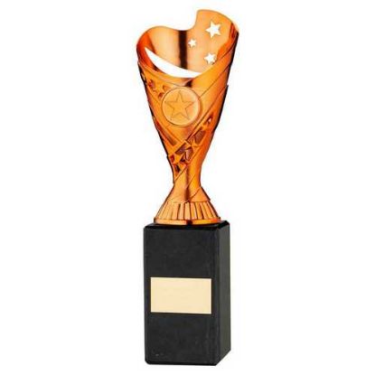 Picture of Copper Plastic Sabre Cup On Black Marble Assembled Trophy (1" Cen) - 10in