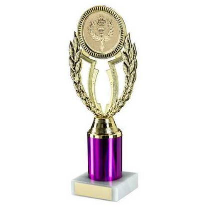 Picture of Gold~purple Wreath Holder Assembled On Marble