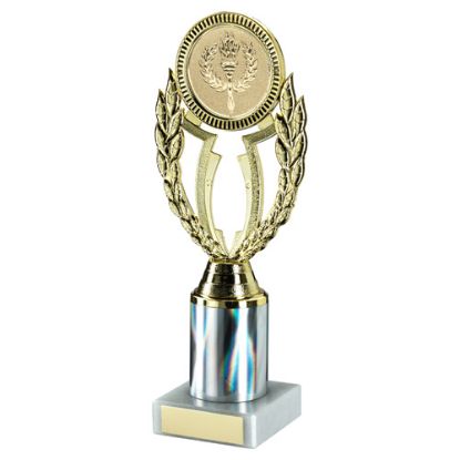 Picture of Gold|silver Wreath Holder Assembled On Marble - (2" Cen|2" Tube) 8.75in