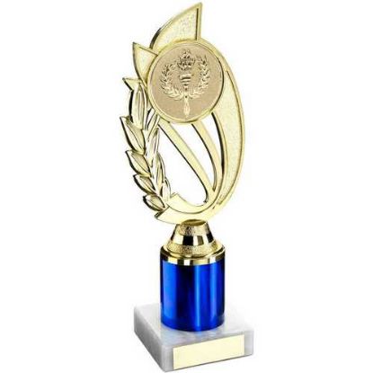 Picture of Gold~blue Plastic Laurel Holder Assembled On Marble
