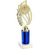 Picture of Gold|blue Plastic Laurel Holder Assembled On Marble - (2" Cen|3" Tube) 10in